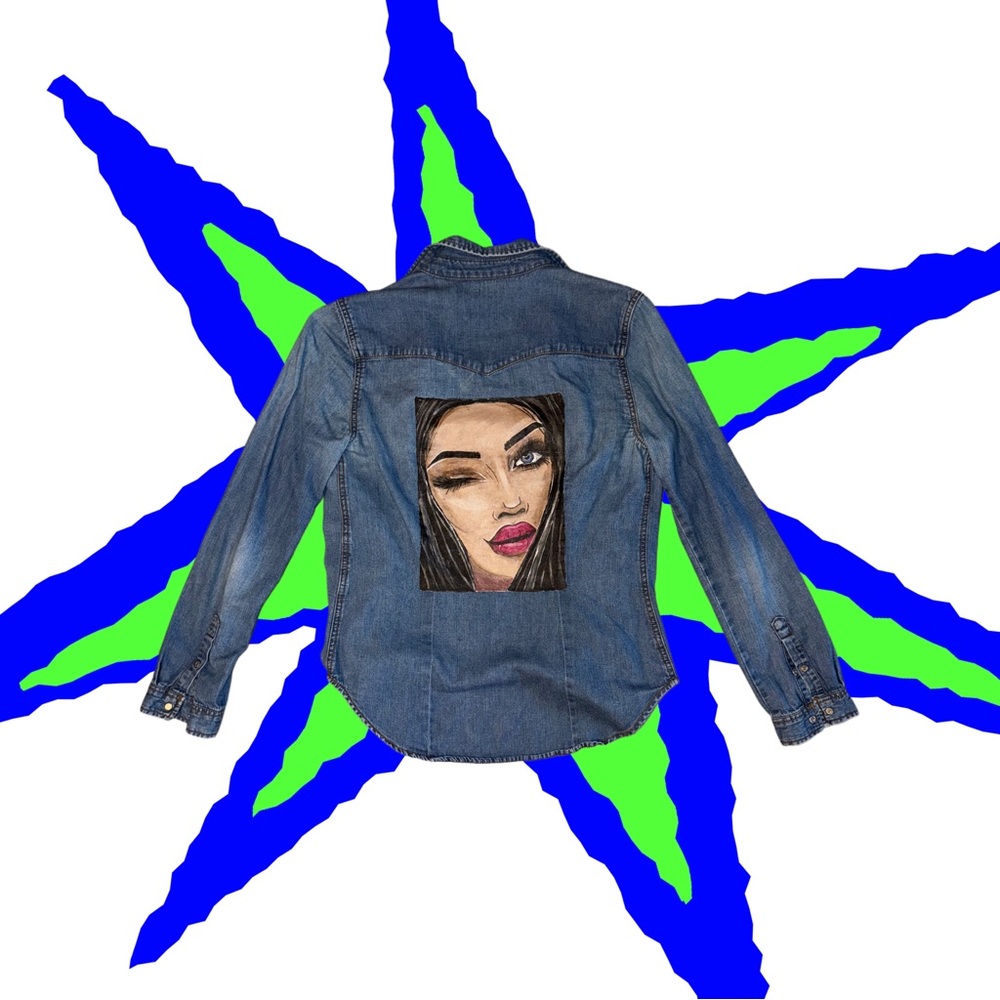 Denim Jacket with Custom Back Design